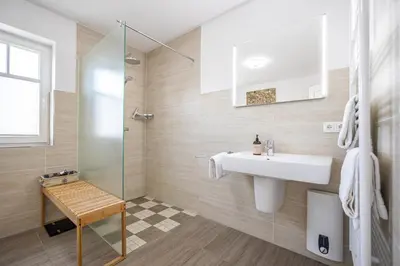 Ein Badezimmer in der Unterkunft Gänseweg 5a Haus Backbordhus