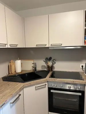 Küche/Küchenzeile in der Unterkunft Achtern Diek Haus 3b Wohnung 3