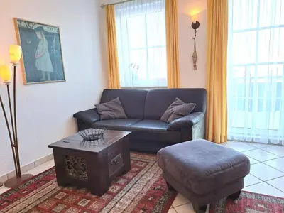 Ein Sitzbereich in der Unterkunft Fischmarkt 1 Wohnung 3