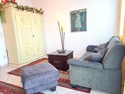 Ein Sitzbereich in der Unterkunft Fischmarkt 1 Wohnung 3