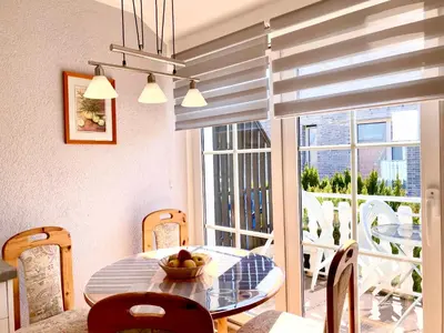 Ein Balkon oder eine Terrasse in der Unterkunft Hägerende 66a Haus Ankerplatz Wohnung Peildeck