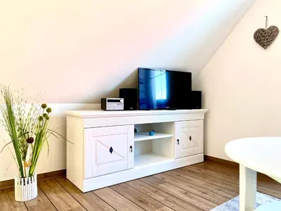TV/Unterhaltungsangebot in der Unterkunft Hägerende 66 Haus Windrose Wohnung Südwind