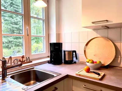 Küche/Küchenzeile in der Unterkunft Achtern Diek Haus 8 Wohnung 3