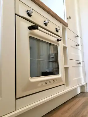 Küche/Küchenzeile in der Unterkunft Achtern Diek Haus 13b Wohnung 3