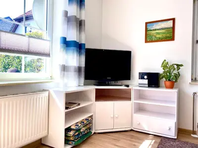 TV/Unterhaltungsangebot in der Unterkunft Hägerende 66 Haus Windrose Wohnung Westwind