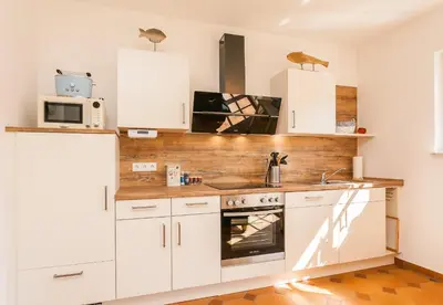 Küche/Küchenzeile in der Unterkunft Lindenstraße 41 Wohnung Gele Ginster