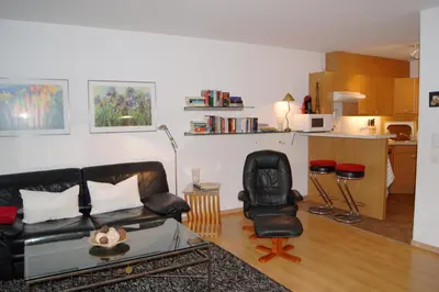 Ein Sitzbereich in der Unterkunft Hafenstraße 37 Wohnung 04