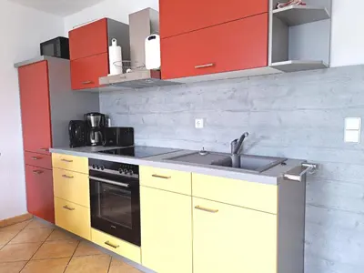 Küche/Küchenzeile in der Unterkunft Zur Wellenwiese 22 Wohnung Kiebitz