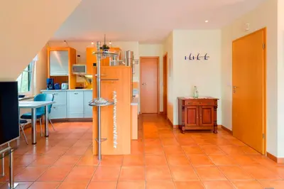 Küche/Küchenzeile in der Unterkunft Seestraße 75 Wohnung Dachgeschoß