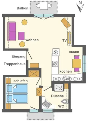 Grundriss der Unterkunft Seestraße 75 Wohnung Dachgeschoß