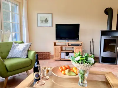 TV/Unterhaltungsangebot in der Unterkunft Straminke 4b Wohnung Strandläufer