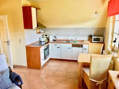 Küche/Küchenzeile in der Unterkunft Straminke 4b Wohnung Dünentraum