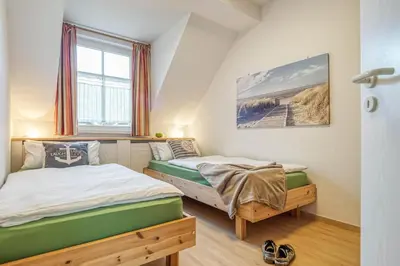 Ein Bett oder Betten in einem Zimmer der Unterkunft Alte Reihe 9 Haus Am Wind 6
