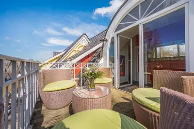 Ein Balkon oder eine Terrasse in der Unterkunft Kavelweg 33a Wohnung Arielle