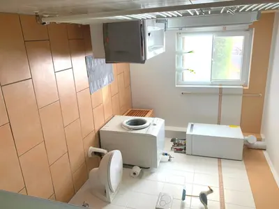 Ein Badezimmer in der Unterkunft Prerower Strasse 14 Wohnung 1