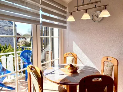 Ein Balkon oder eine Terrasse in der Unterkunft Hägerende 66a Haus Ankerplatz Wohnung Oberdeck