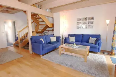 Ein Sitzbereich in der Unterkunft Haus Kiek Över 9