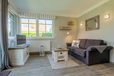 Ein Sitzbereich in der Unterkunft Lindenstrasse 13 Wohnung Seenadel
