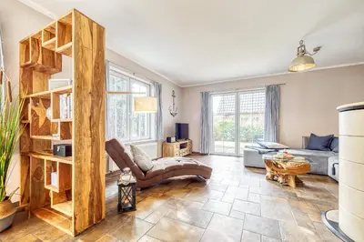 Ein Sitzbereich in der Unterkunft Strandwiese 12 Haus Strandgut
