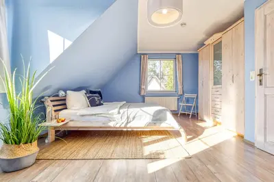 Ein Bett oder Betten in einem Zimmer der Unterkunft Strandwiese 12 Haus Strandgut