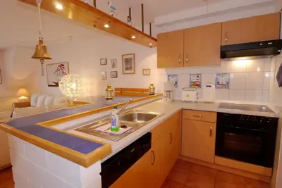 Küche/Küchenzeile in der Unterkunft Boddenblick Wohnung 27