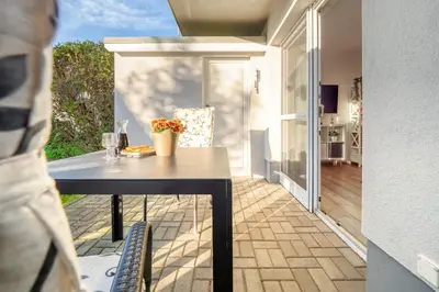 Ein Balkon oder eine Terrasse in der Unterkunft Zur Wellenwiese 22a Wohnung Vogelsang