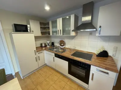 Küche/Küchenzeile in der Unterkunft Birkenstraße 5g Wohnung Sola Bona