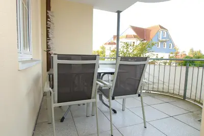 Ein Balkon oder eine Terrasse in der Unterkunft Hafenstrasse 22 Wohnung 1