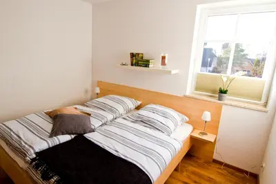 Ein Bett oder Betten in einem Zimmer der Unterkunft Mühlenstrasse 4a Haus Boddenkoje