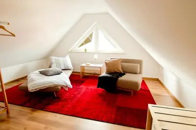 Ein Sitzbereich in der Unterkunft Mühlenstrasse 4a Haus Boddenkoje