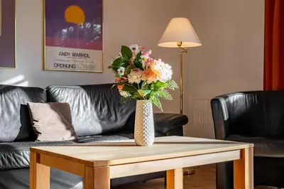 Ein Sitzbereich in der Unterkunft Glebbe 17 Wohnung 2
