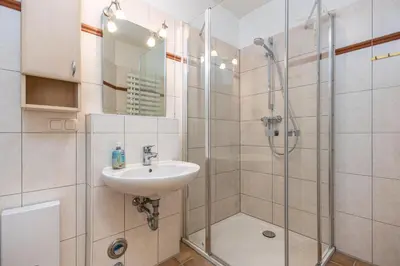 Ein Badezimmer in der Unterkunft Glebbe 17 Wohnung 2