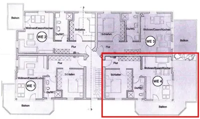 Grundriss der Unterkunft Lindenstrasse 6 Wohnung 4