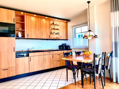 Küche/Küchenzeile in der Unterkunft Boddenkieker Wohnung 20