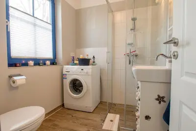 Ein Badezimmer in der Unterkunft Wiesenstraße 65a Haus Casa Blue
