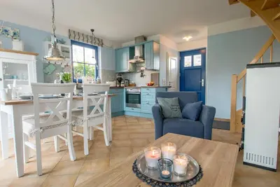 Küche/Küchenzeile in der Unterkunft Wiesenstraße 65a Haus Casa Blue