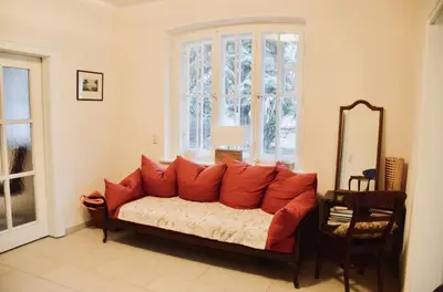 Ein Sitzbereich in der Unterkunft Haus Dünenstrasse 19