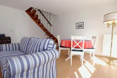 Ein Sitzbereich in der Unterkunft Straminke 14a Haus am Strande