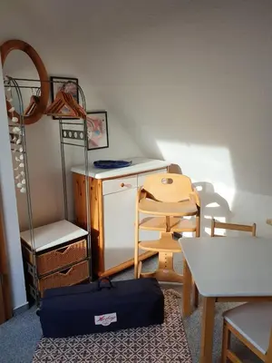 Ein Sitzbereich in der Unterkunft Hoppenberg 7 Wohnung DG links
