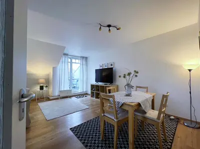 TV/Unterhaltungsangebot in der Unterkunft Hafenstraße 33 Villa Beatrice Wohnung 20