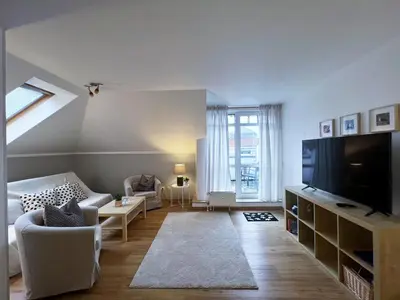TV/Unterhaltungsangebot in der Unterkunft Hafenstraße 33 Villa Beatrice Wohnung 20