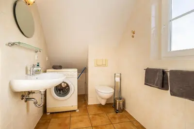 Ein Badezimmer in der Unterkunft Neue Reihe 17 Wohnung Leuchtturm