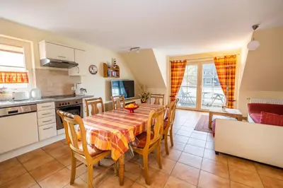 Küche/Küchenzeile in der Unterkunft Neue Reihe 17 Wohnung Leuchtturm