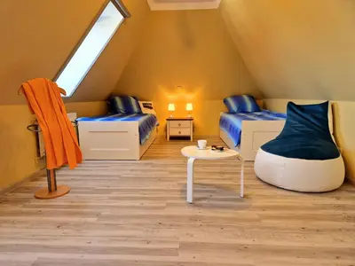Ein Sitzbereich in der Unterkunft Kranichrast 1 Wohnung 3