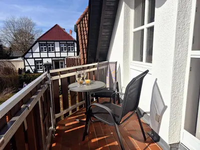 Ein Balkon oder eine Terrasse in der Unterkunft Kranichrast 1 Wohnung 3