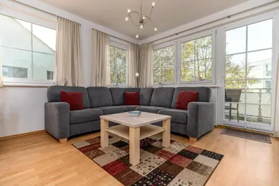 Ein Sitzbereich in der Unterkunft Hafenstrasse 28 Wohnung 2 Stadtgeflüster