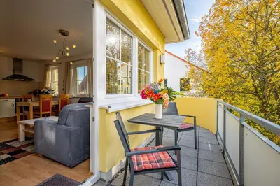 Ein Sitzbereich in der Unterkunft Hafenstrasse 28 Wohnung 2 Stadtgeflüster