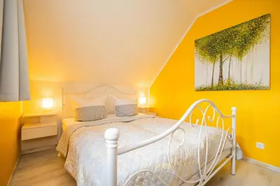 Ein Bett oder Betten in einem Zimmer der Unterkunft Wiesenstraße 23 Haus Hansi