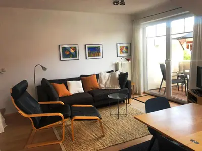 Ein Sitzbereich in der Unterkunft Hoppenberg 9 Wohnung 3