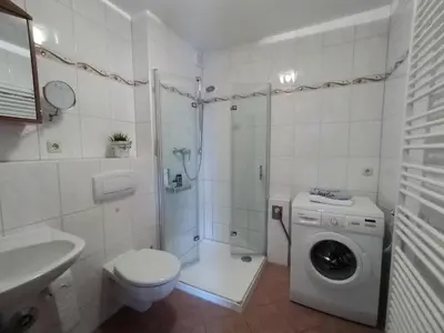 Ein Badezimmer in der Unterkunft Lindenstraße 43 Wohnung 6 Mein Seepferdchen